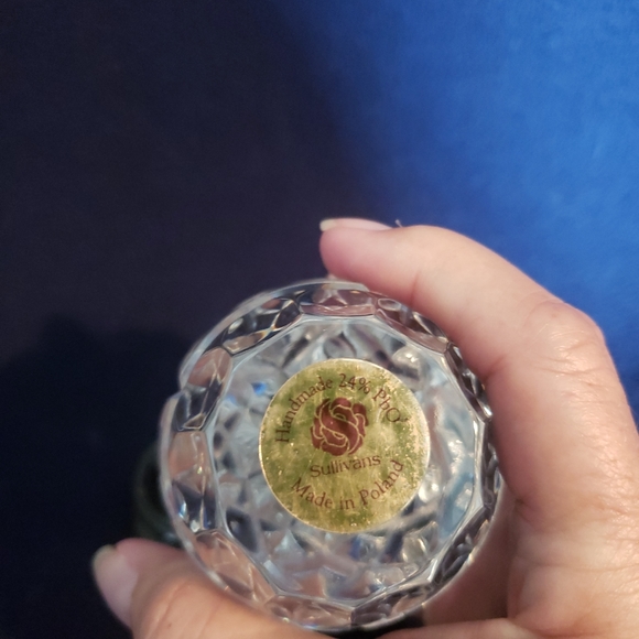 Sullivans Crystal Egg Paperweight HandMade 24% PbO, Etched Starburst Poland - Picture 3 of 3